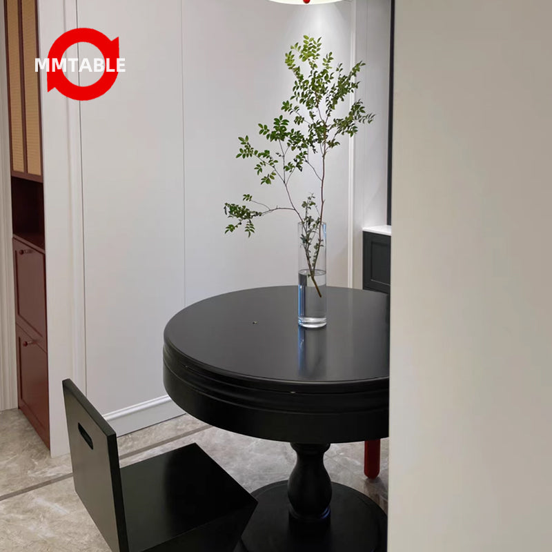 extendable solid wood table / round extending dining table