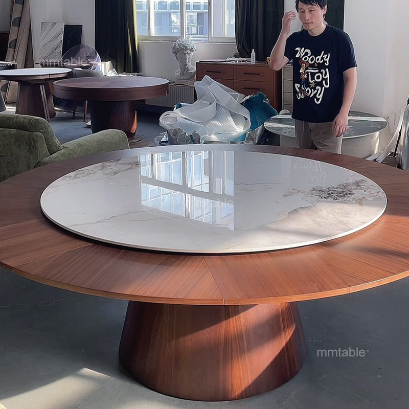 ausziehbarer esstisch rund / holz esstisch ausziehbar für 8 10 12 personen 150 cm bis 210 cm