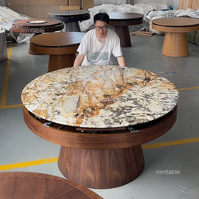 marbre table extendable dining table seat 6 8 10 12 persons / round extendable dining table 150 180 210 cm