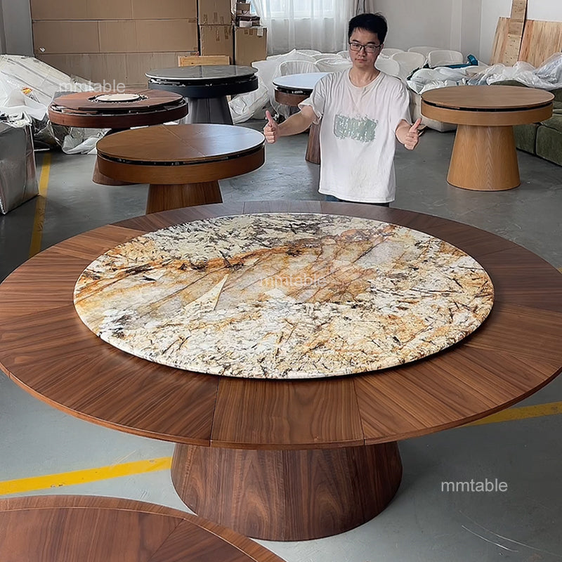 marbre table extendable dining table seat 6 8 10 12 persons / round extendable dining table 150 180 210 cm