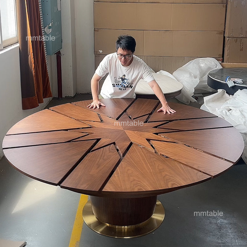 expandable round dining table / extendable wooden dining table / seat  8 10 12 persons 140 150 180 200 cm