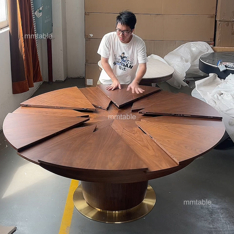 expandable round dining table / extendable wooden dining table / seat  8 10 12 persons 140 150 180 200 cm