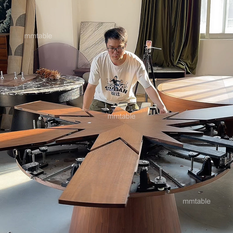 expandable round dining table / extendable wooden dining table / seat  8 10 12 persons 140 150 180 200 cm