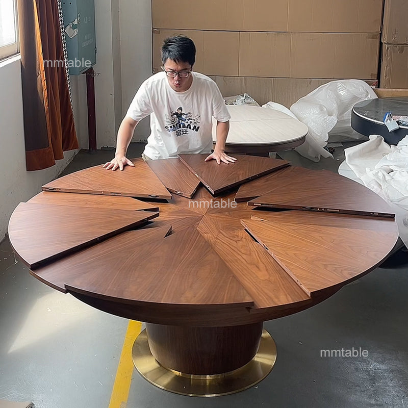 expandable round dining table / extendable wooden dining table / seat  8 10 12 persons 140 150 180 200 cm