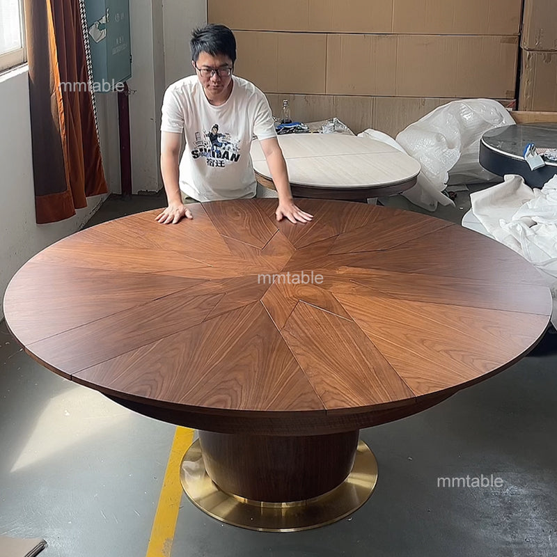 expandable round dining table / extendable wooden dining table / seat  8 10 12 persons 140 150 180 200 cm