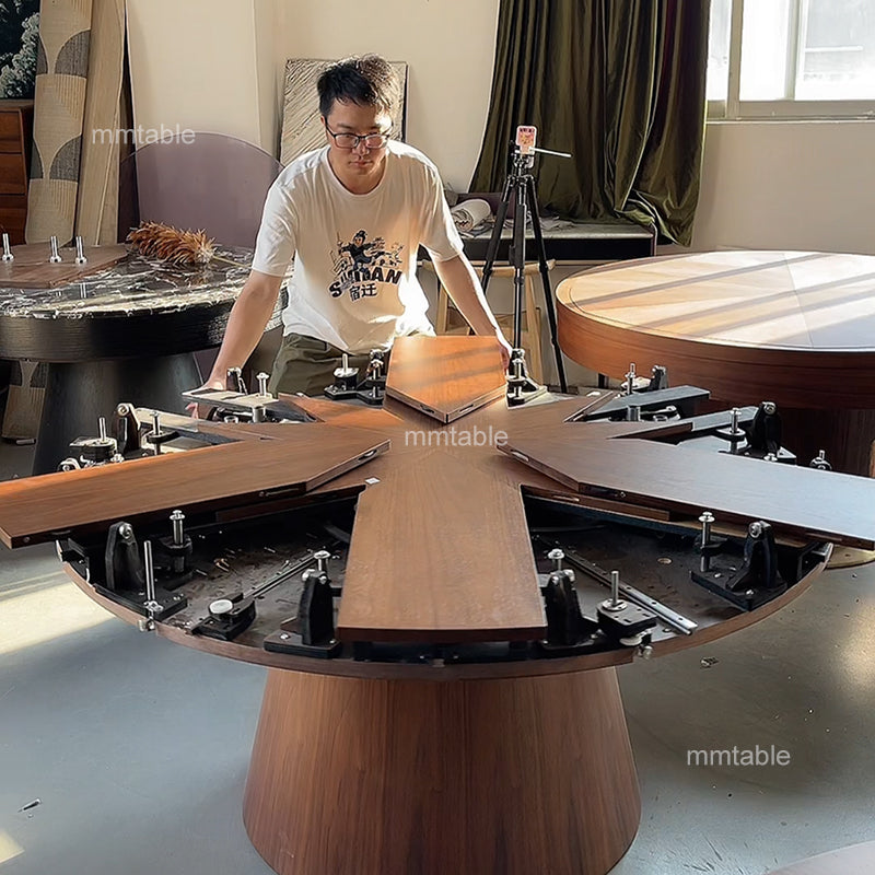 expandable round dining table / extendable wooden dining table / seat  8 10 12 persons 140 150 180 200 cm