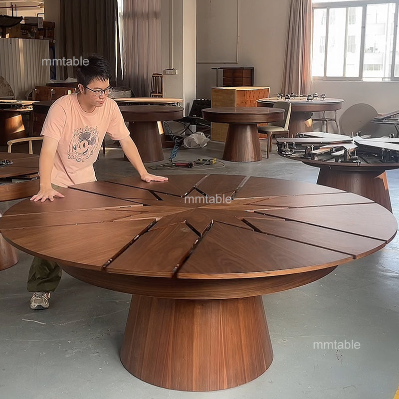 round extendable dining table seat 6 8 10 12 persons / extendable wooden dining table  140 150 180 200 cm