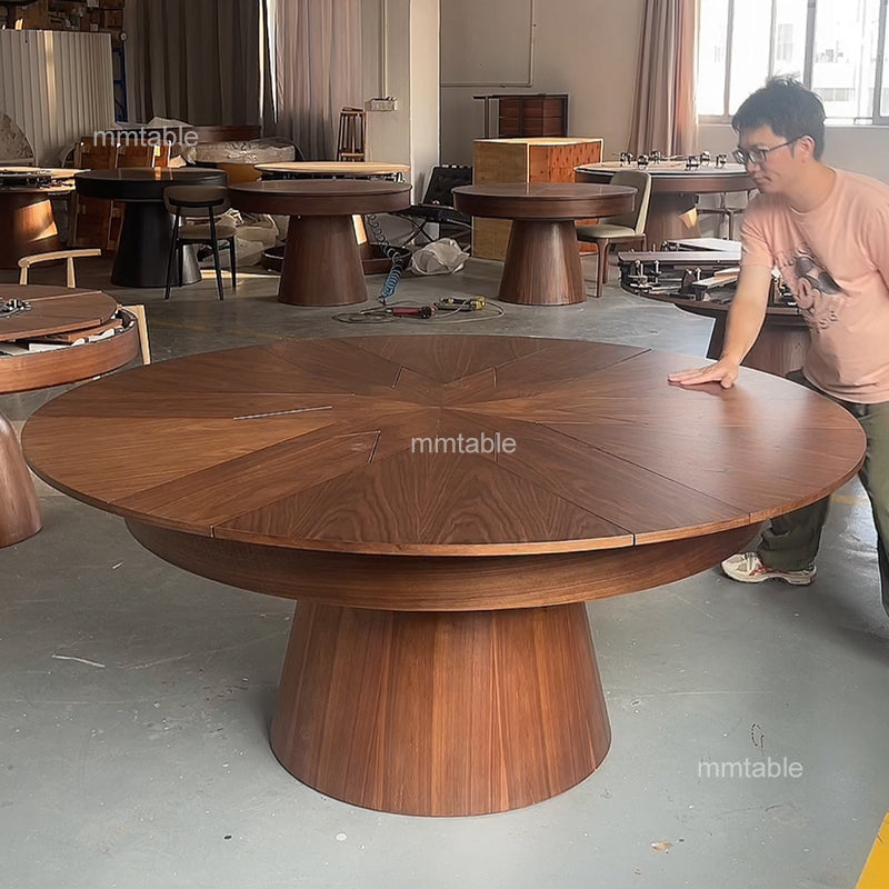 round extendable dining table seat 6 8 10 12 persons / extendable wooden dining table  140 150 180 200 cm