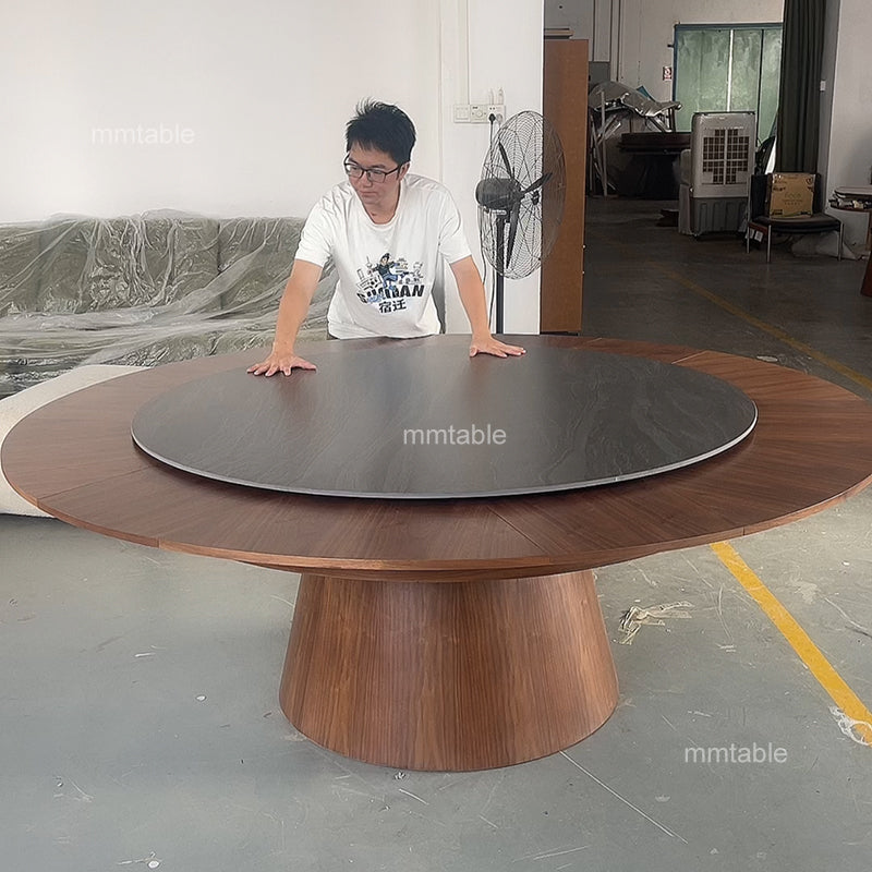 round extendable dining table 140 180 200 210 cm / extendable round dining table 4 to 12 people