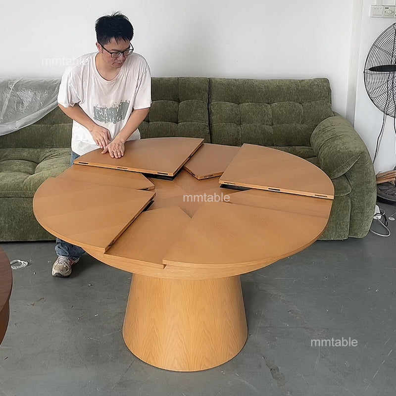 round extendable dining table seat 6 8 10 12 persons / round extendable wooden dining table 110cm 120 cm 140cm 150 cm