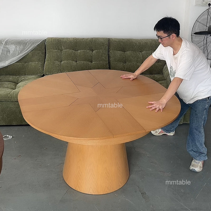 round extendable dining table seat 6 8 10 12 persons / round extendable wooden dining table 110cm 120 cm 140cm 150 cm