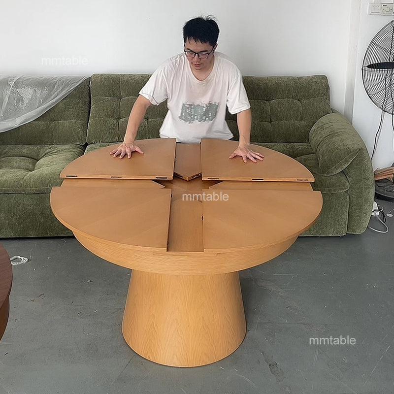 round extendable dining table seat 6 8 10 12 persons / round extendable wooden dining table 110cm 120 cm 140cm 150 cm