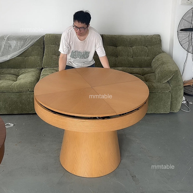 round extendable dining table seat 6 8 10 12 persons / round extendable wooden dining table 110cm 120 cm 140cm 150 cm