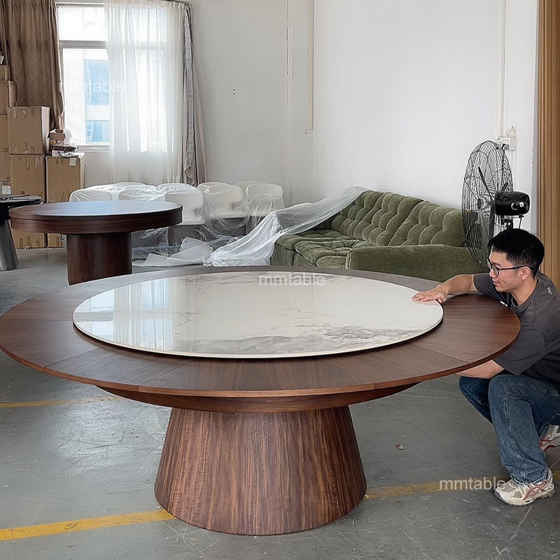 round extendable dining table &nbsp;seats 6 8 10 12 /extendable round kitchen table / extendable dining table furniture