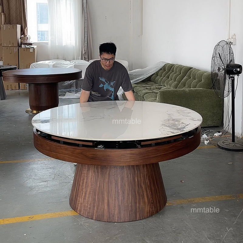 round extendable dining table &nbsp;seats 6 8 10 12 /extendable round kitchen table / extendable dining table furniture