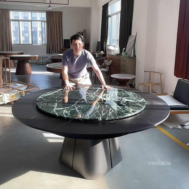 round extendable dining table seats 8  10 12 persons / round extending dining room table 130cm 150cm