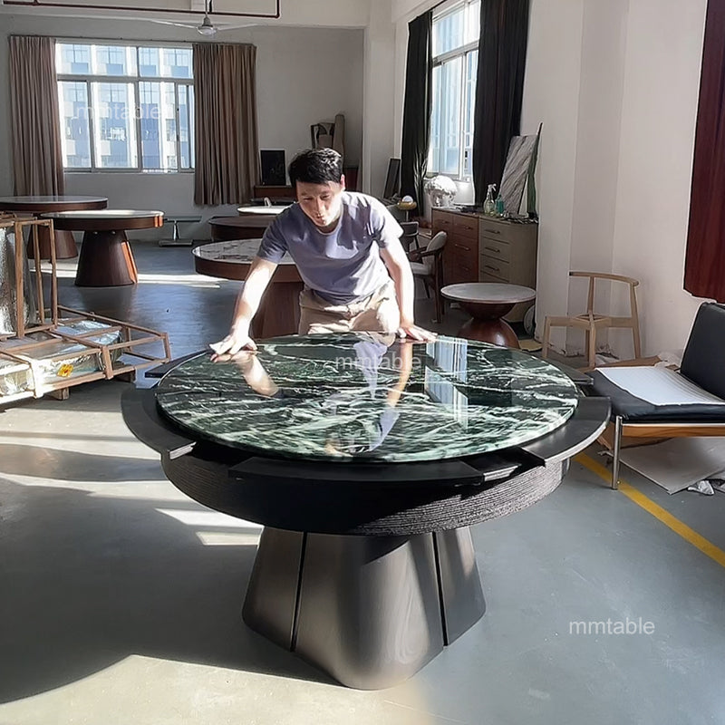 round extendable dining table seats 8  10 12 persons / round extending dining room table 130cm 150cm