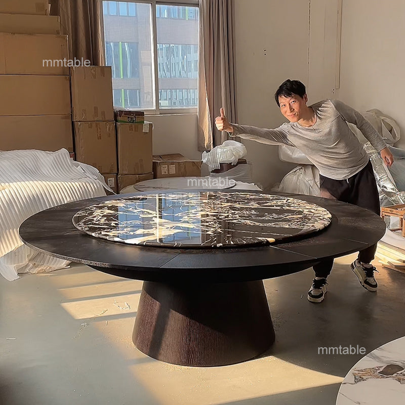 round extendable dining table seats 8 10 12 persons / extendable dining table 130cm 150cm 180cm 200 cm 210cm