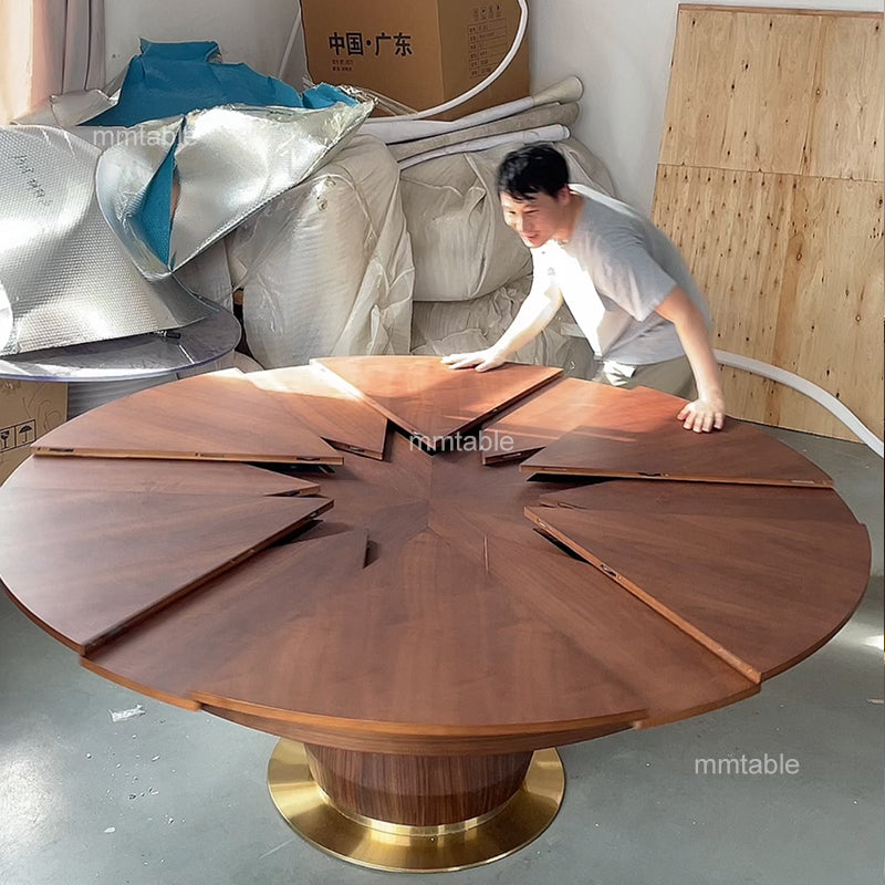 Extendable round dining table / round extendable dining table seats 8 10 12  persons  130cm 150cm 200cm