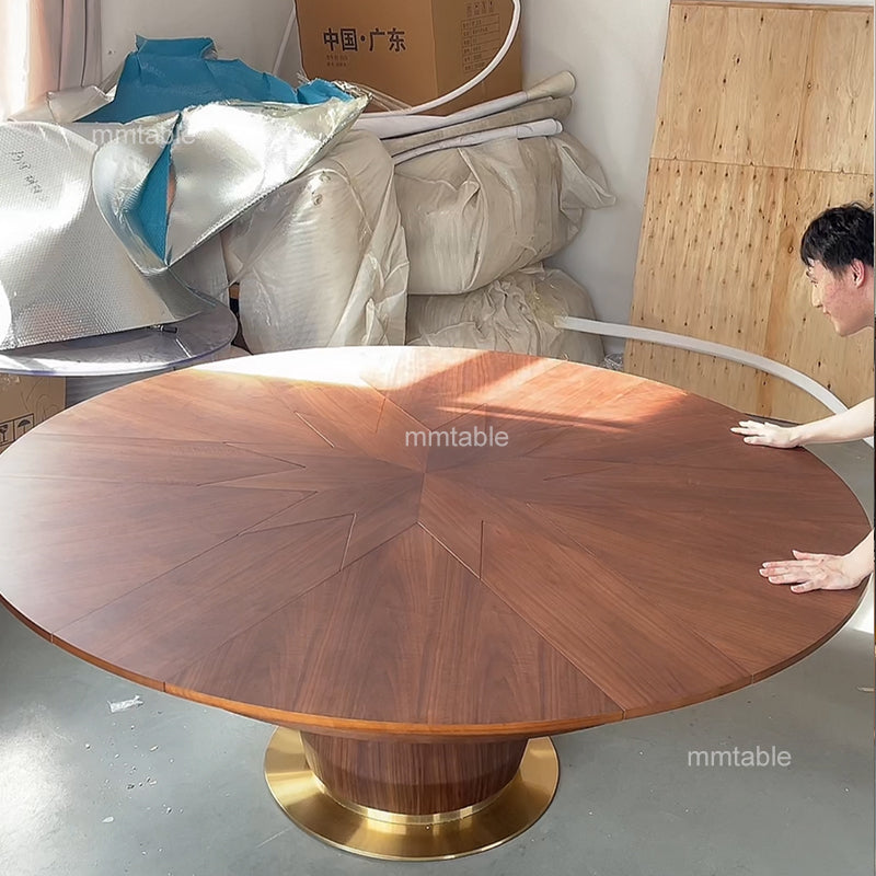 Extendable round dining table / round extendable dining table seats 8 10 12  persons  130cm 150cm 200cm