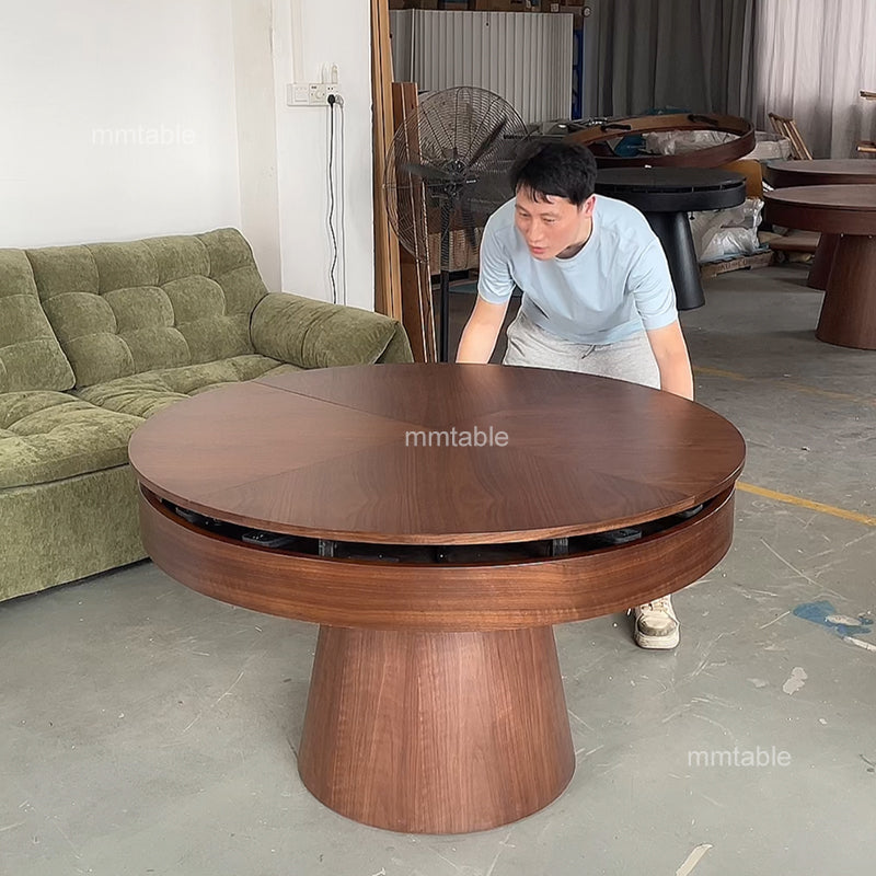 extendable round dining table set for 6 8 10 people / extendable round wooden dining table 130 cm 150cm 170cm 180cm 200cm