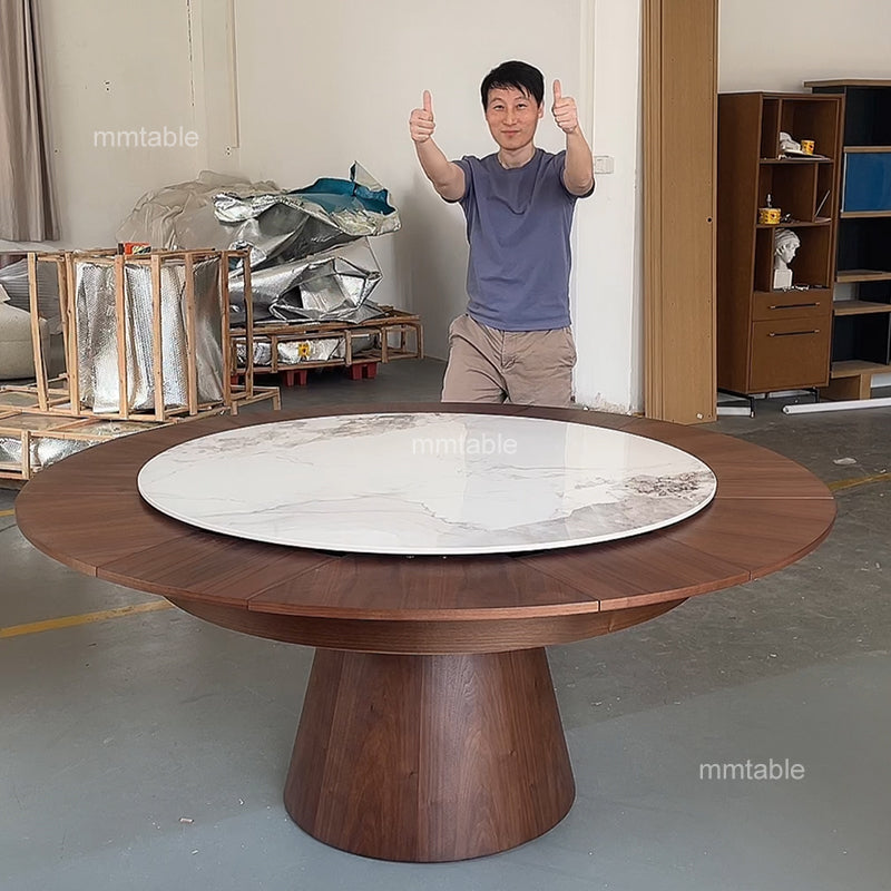 extendable round dining table  set for 6 8 10 12 persons / extendable dining tables furniture 150 cm 180 cm 210 cm