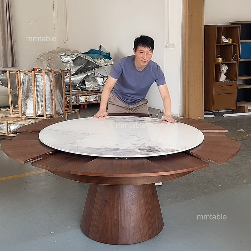 extendable round dining table  set for 6 8 10 12 persons / extendable dining tables furniture 150 cm 180 cm 210 cm