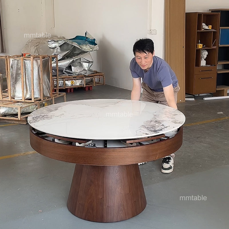 extendable round dining table  set for 6 8 10 12 persons / extendable dining tables furniture 150 cm 180 cm 210 cm