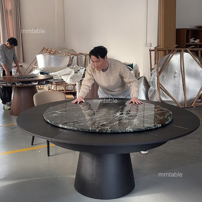 black extendable round dining table marble table / extendable dining tables for small spaces 110 130 150 180 cm