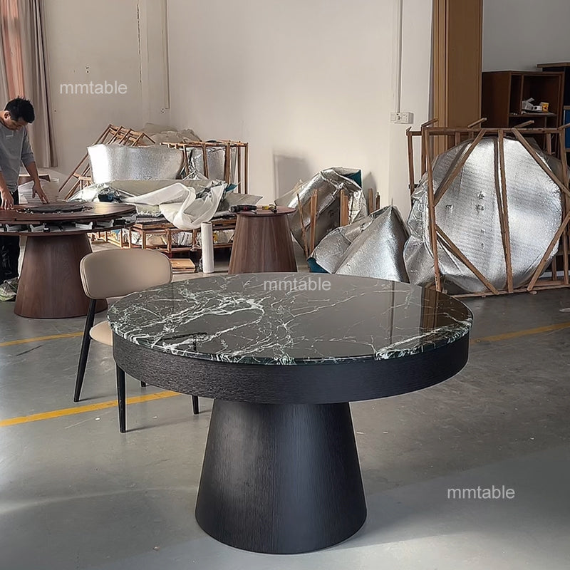 black extendable round dining table marble table / extendable dining tables for small spaces 110 130 150 180 cm