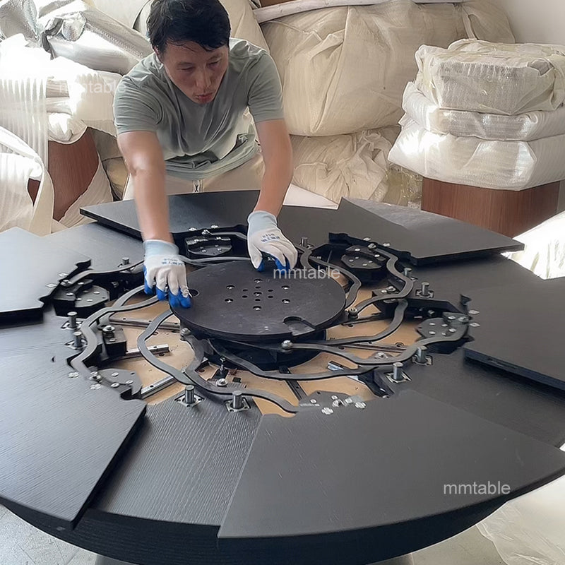 black extendable round dining table marble table / extendable dining tables for small spaces 110 130 150 180 cm