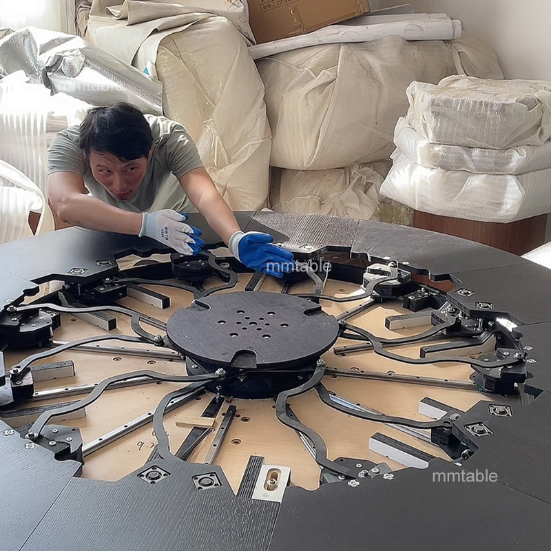 black extendable round dining table marble table / extendable dining tables for small spaces 110 130 150 180 cm