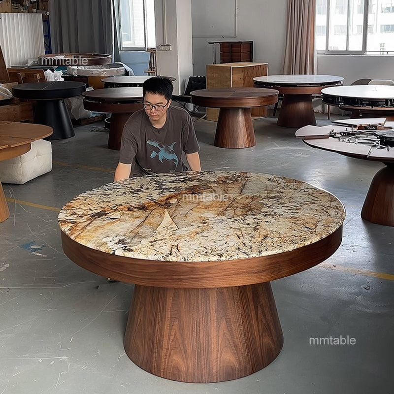modern extendable dining table marble table / expandable round dining table for 6 8 10 12 persons