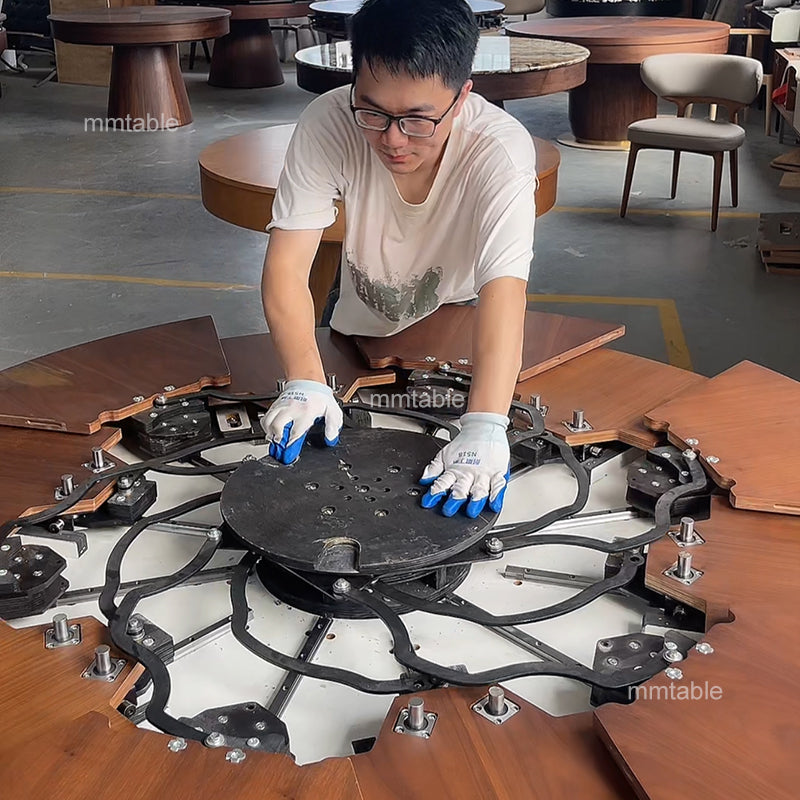 modern extendable dining table marble table / expandable round dining table for 6 8 10 12 persons
