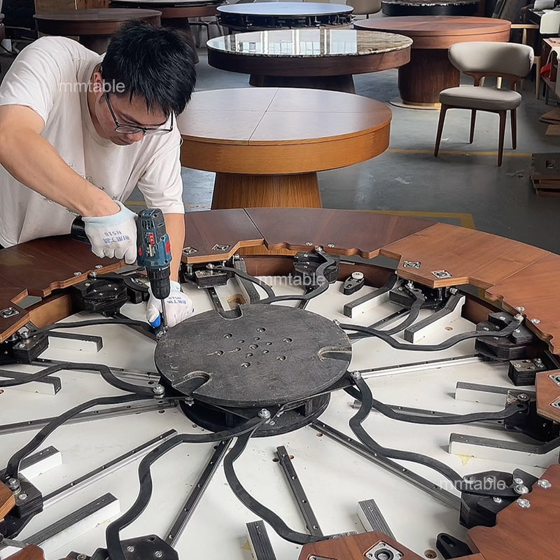 modern extendable dining table marble table / expandable round dining table for 6 8 10 12 persons
