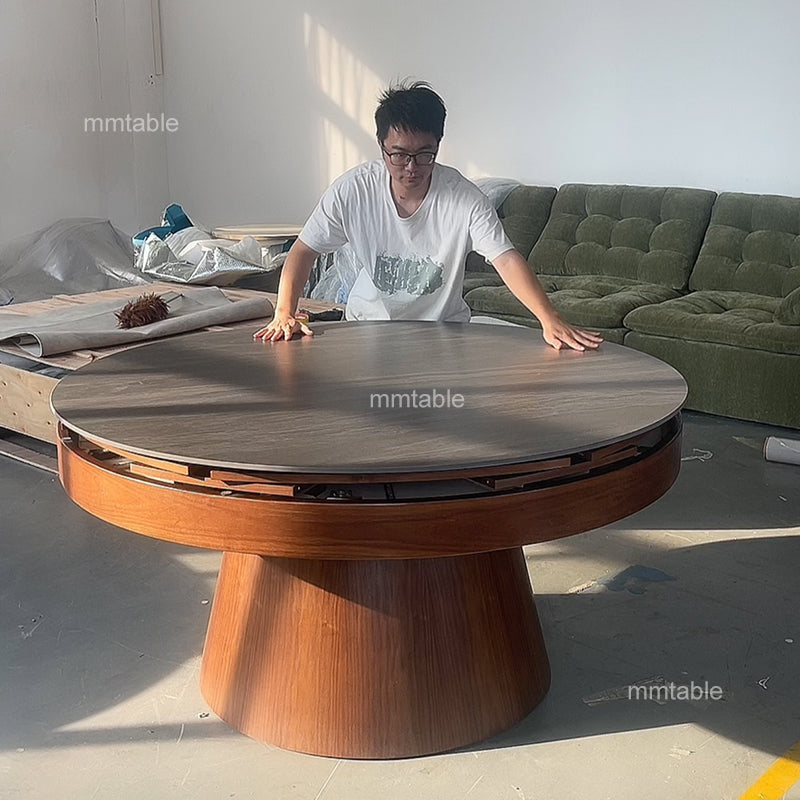 expandable round dining table set for 6 8 10 12 / transformable furniture table 130cm  150cm 180cm 200cm 210cm
