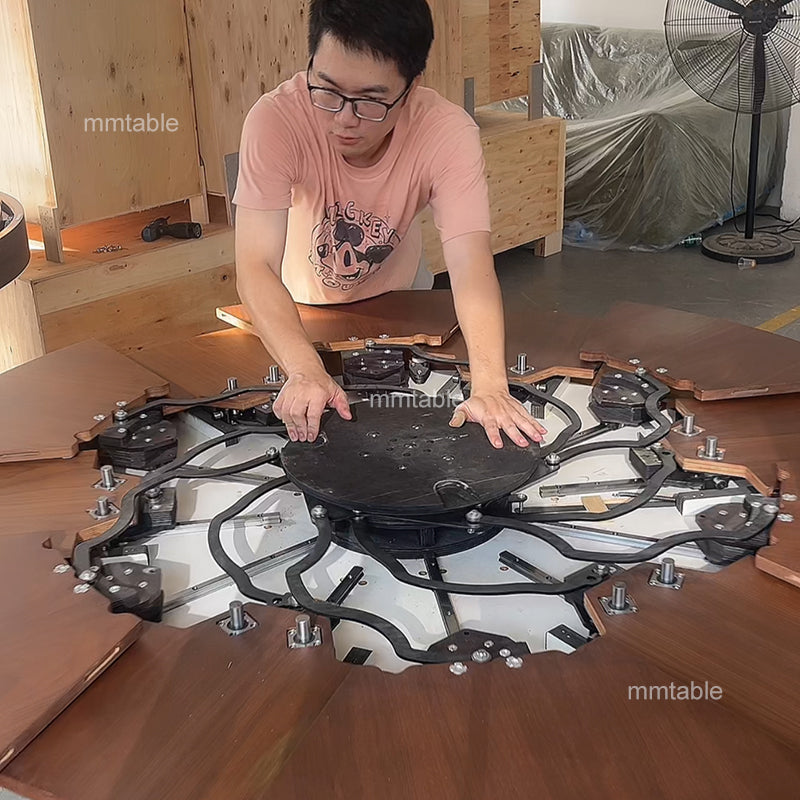 expandable round dining table set for 6 8 10 12 / transformable furniture table 130cm  150cm 180cm 200cm 210cm