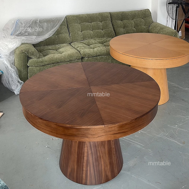 expandable round dining table set for 6 8 10 / wood round dining table transformable furniture table