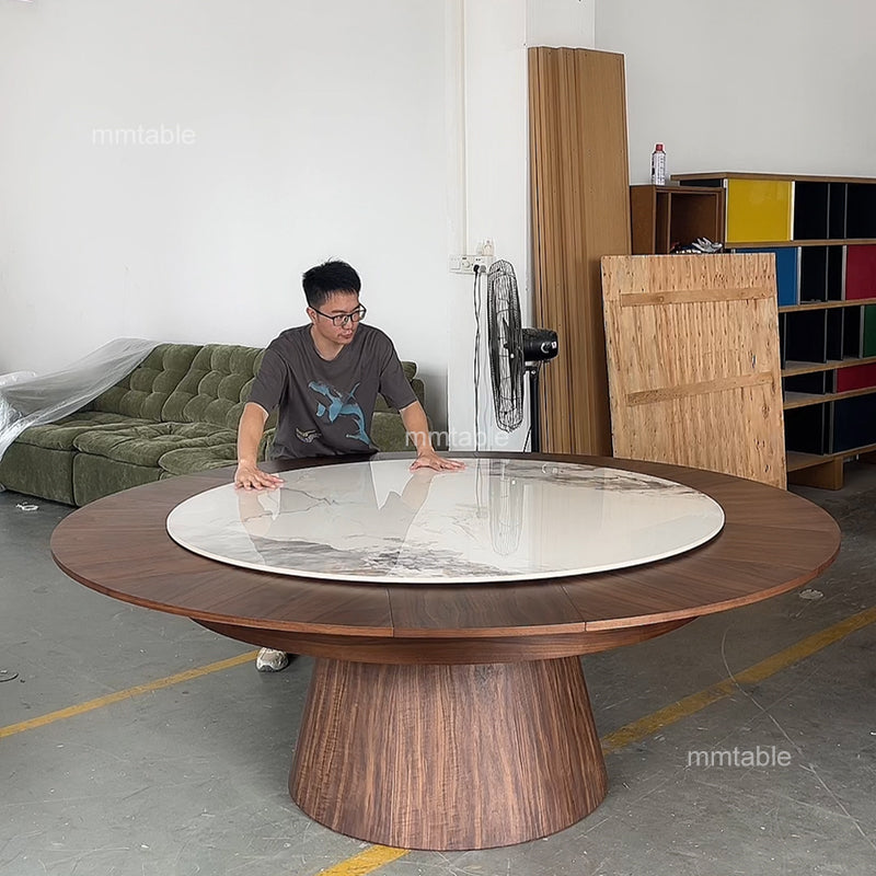 extendable round dining table seat 6 8 10 12 persons / expandable round dining table 130 cm 150cm 180cm 210cm