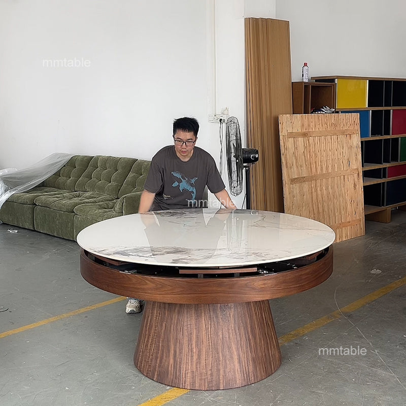 extendable round dining table seat 6 8 10 12 persons / expandable round dining table 130 cm 150cm 180cm 210cm
