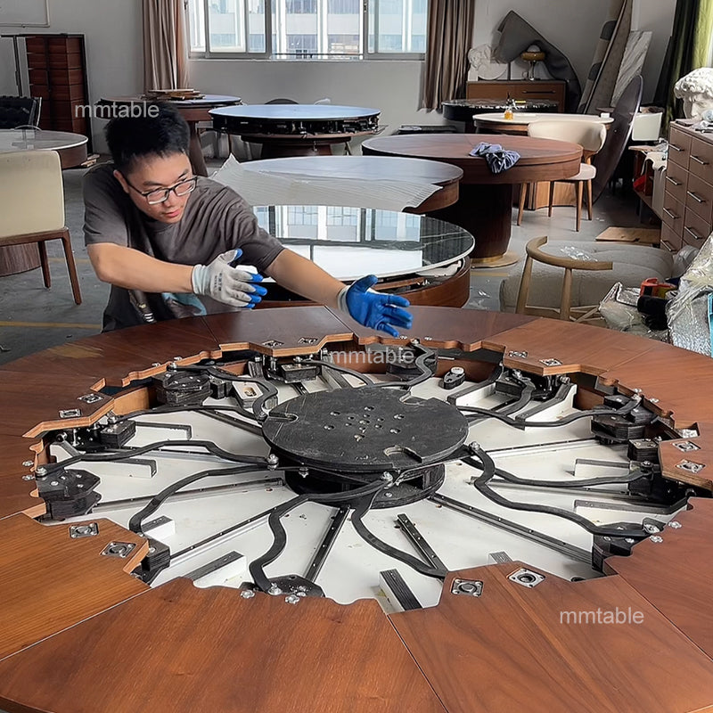 extendable round dining table seat 6 8 10 12 persons / expandable round dining table 130 cm 150cm 180cm 210cm