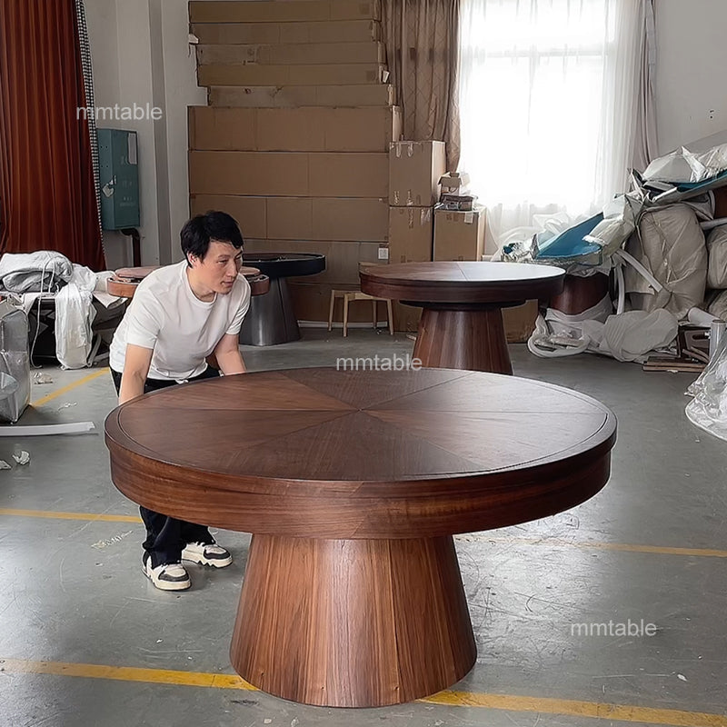 transformable furniture wood round dining  table / extendable round dining table seat 6 8 10 12 persons