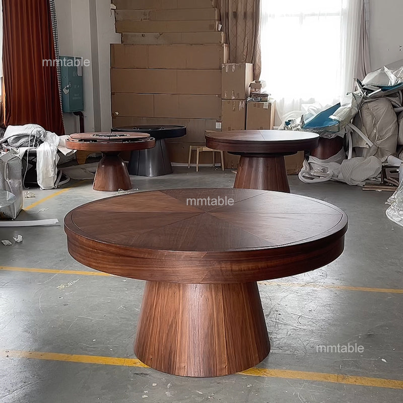 transformable furniture wood round dining  table / extendable round dining table seat 6 8 10 12 persons