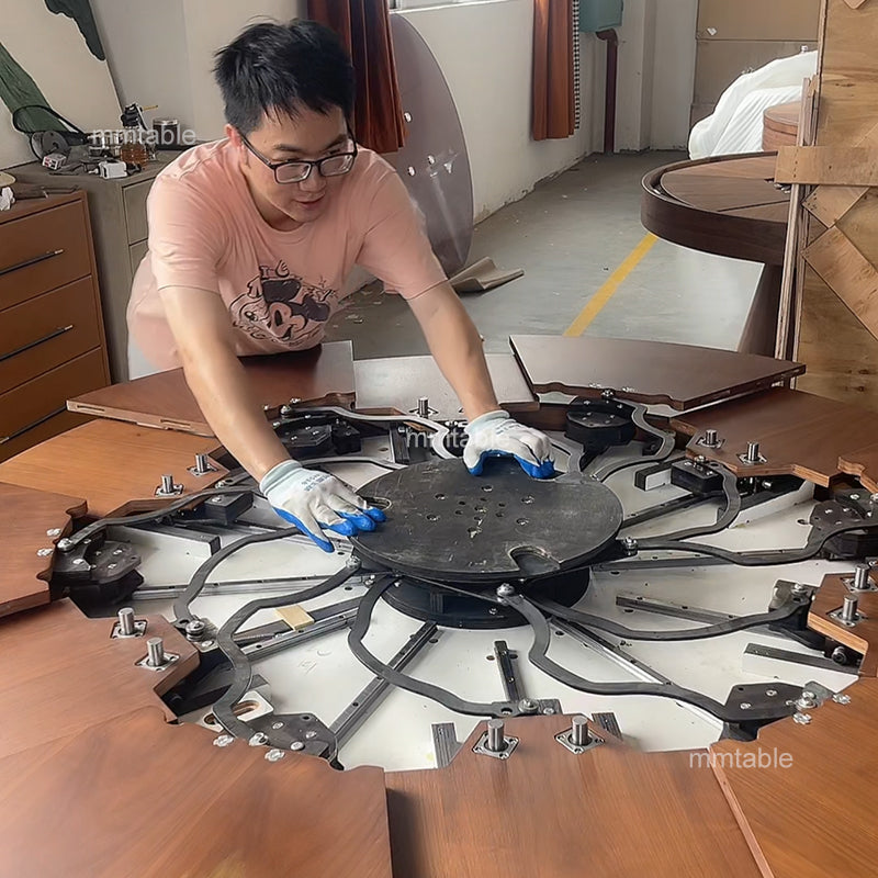 marble table modern extendable round dining table seat 6 8 10 12 persons transformable furniture table