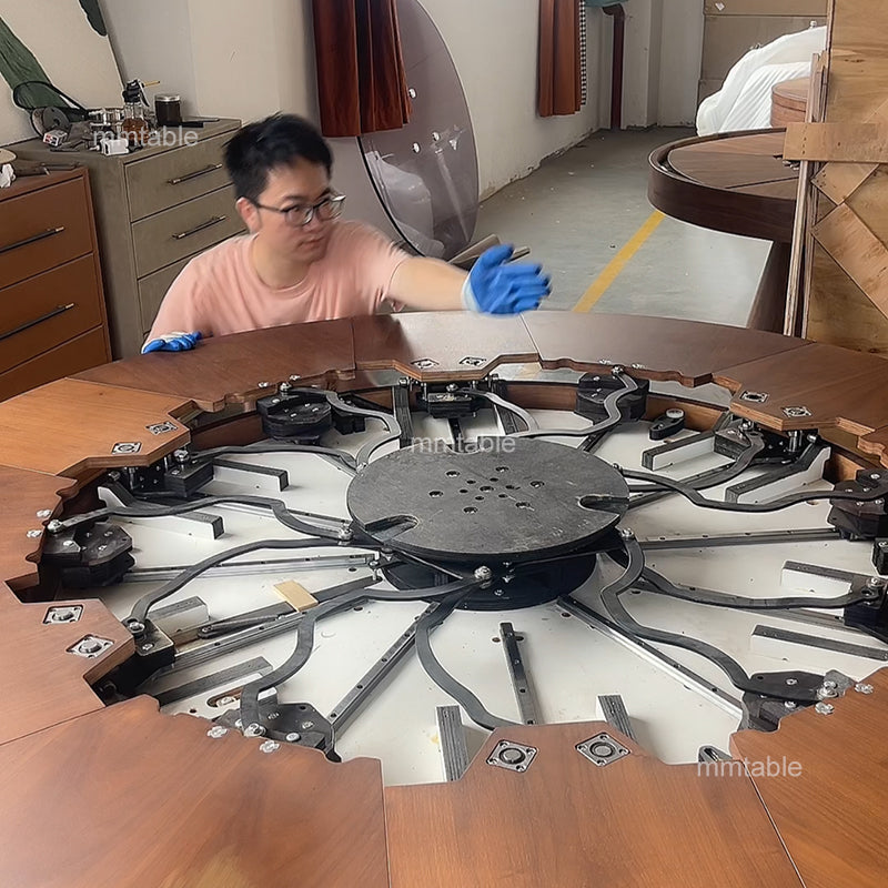 marble table modern extendable round dining table seat 6 8 10 12 persons transformable furniture table