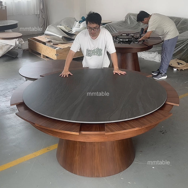 extendable round dining table seat 6 8 10 12 persons / expandable dining table transformable furniture table