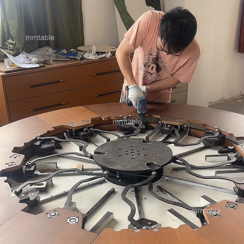 extendable round dining table seat 6 8 10 12 persons / expandable dining table transformable furniture table