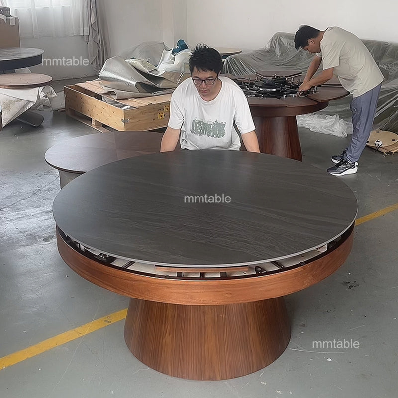 extendable round dining table seat 6 8 10 12 persons / expandable dining table transformable furniture table