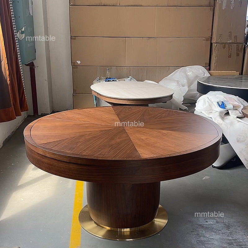 expandable circular dining table  for 6 8 10 12 people / large  extendable round dining table 120 150 180 200 cm / expandable round dining table for 4 to 10 people