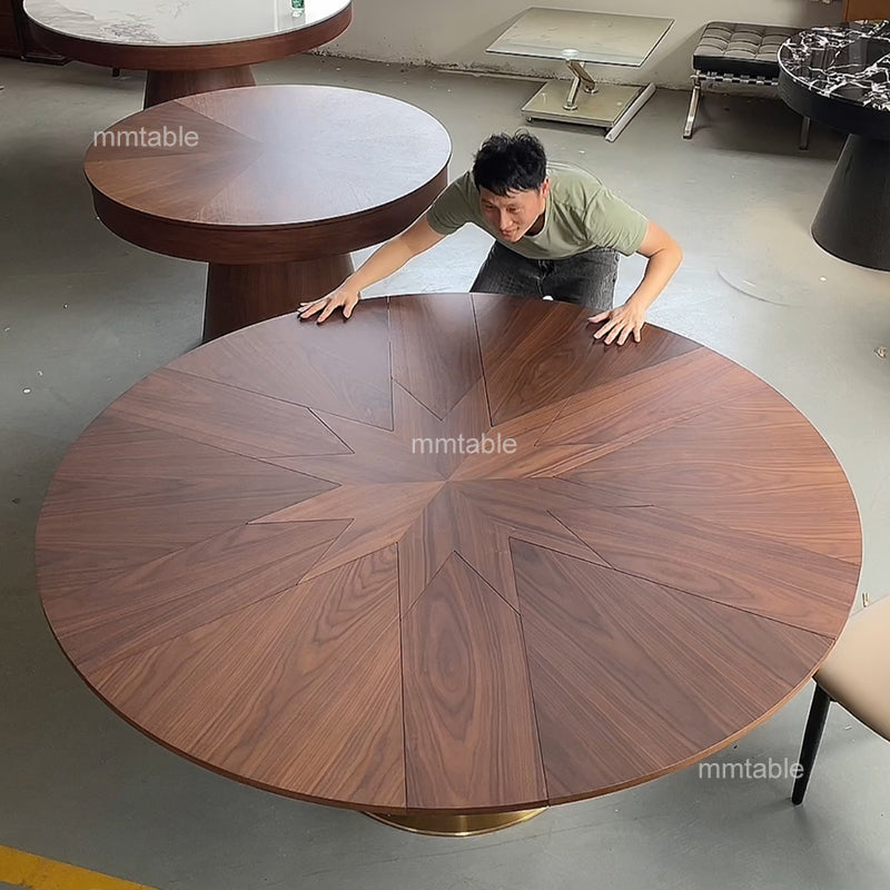 expandable round dining table set for 6 8 10 12 persons / modern extendable  round dining table 130 150 180 200cm